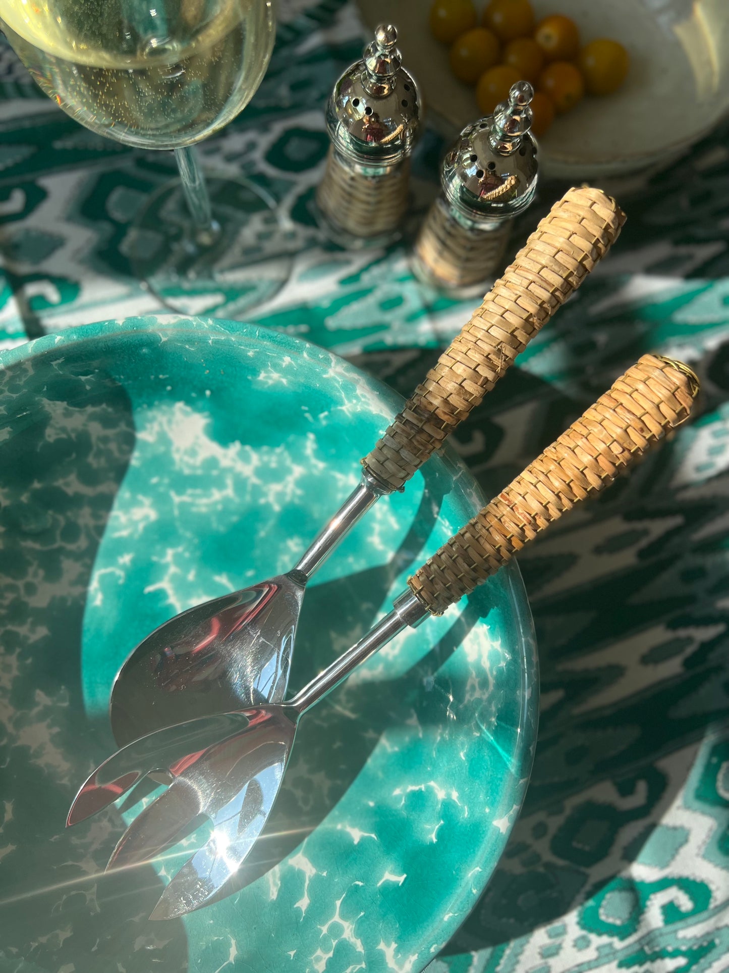 Basketweave Salad Server Set