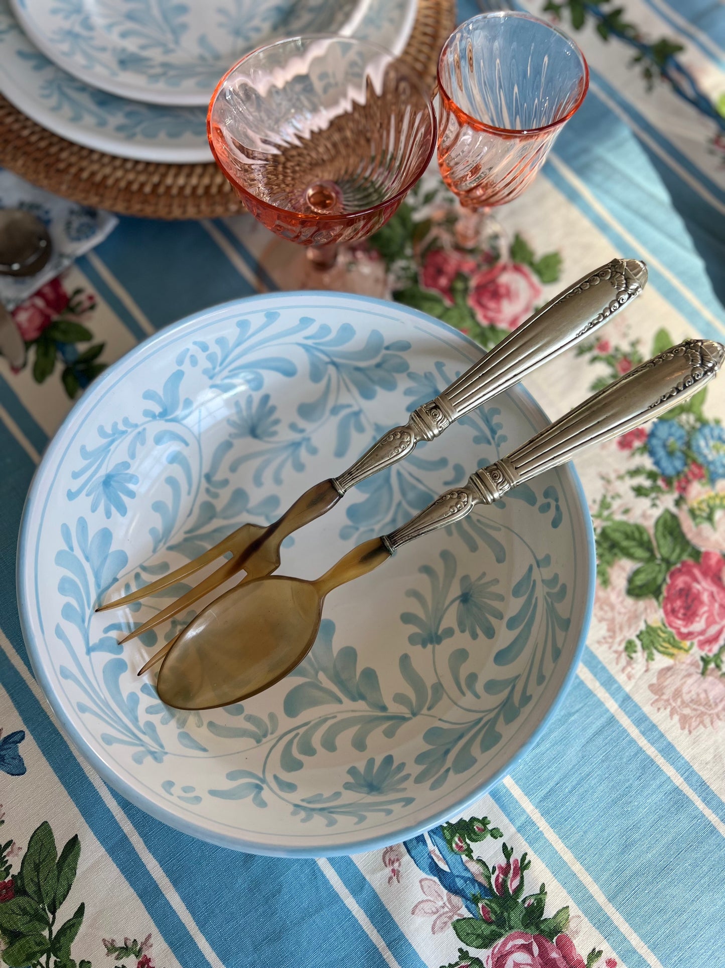 Flora Salad Bowl Blue (Small)