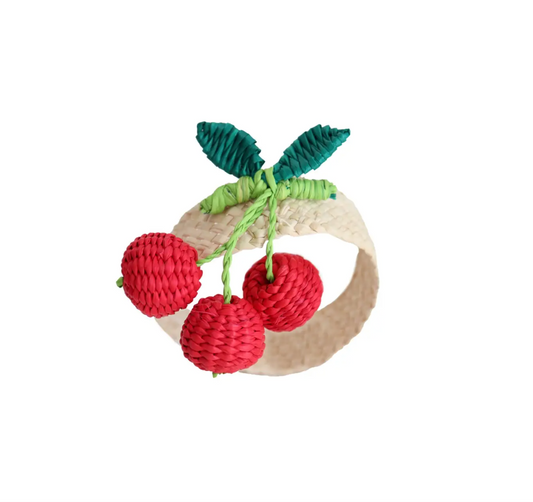 Cherry Raffia Napkin Ring