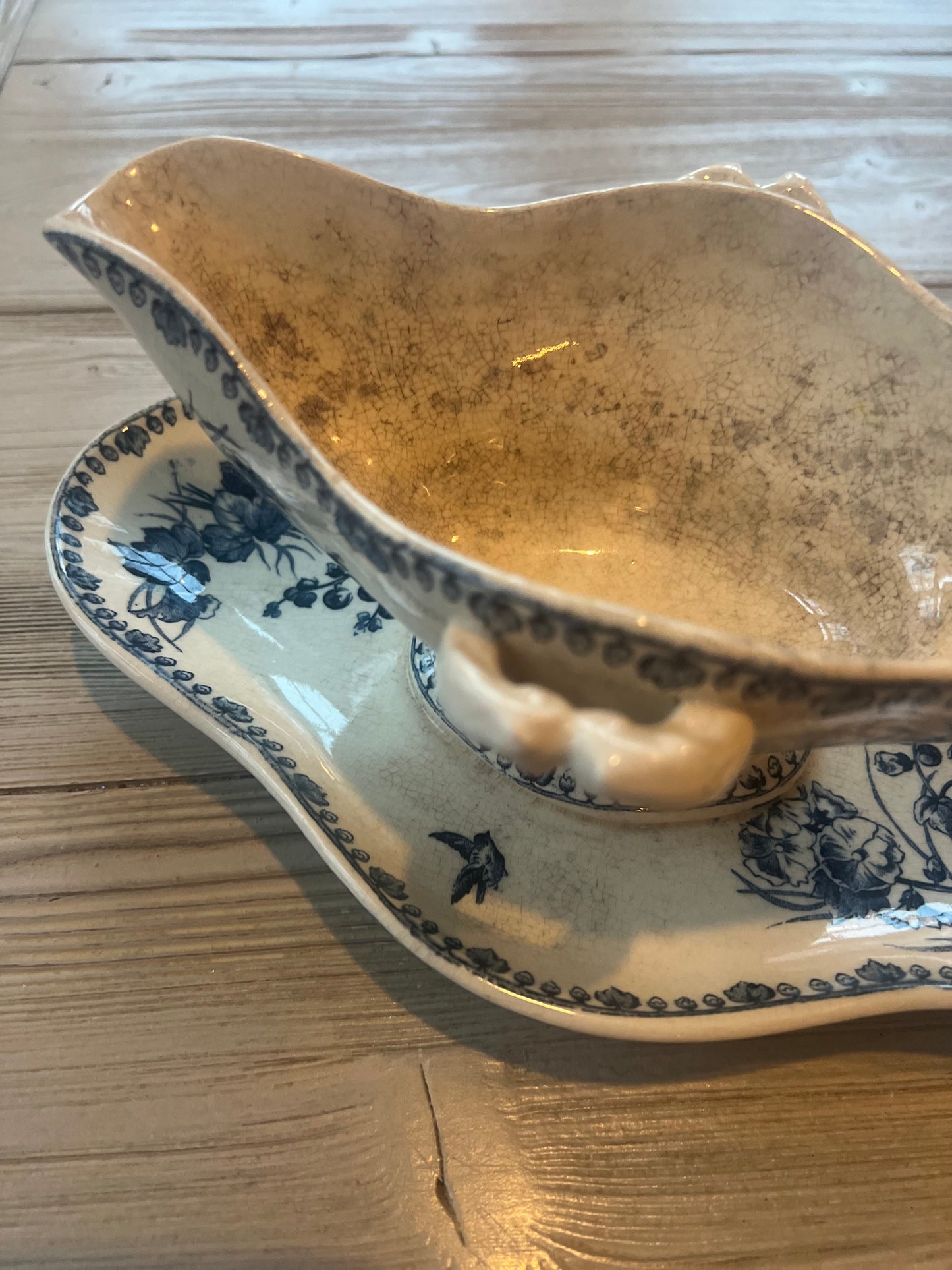 French Ironstone Sauce Boat "Boule de Neige" by Gien (Copy)