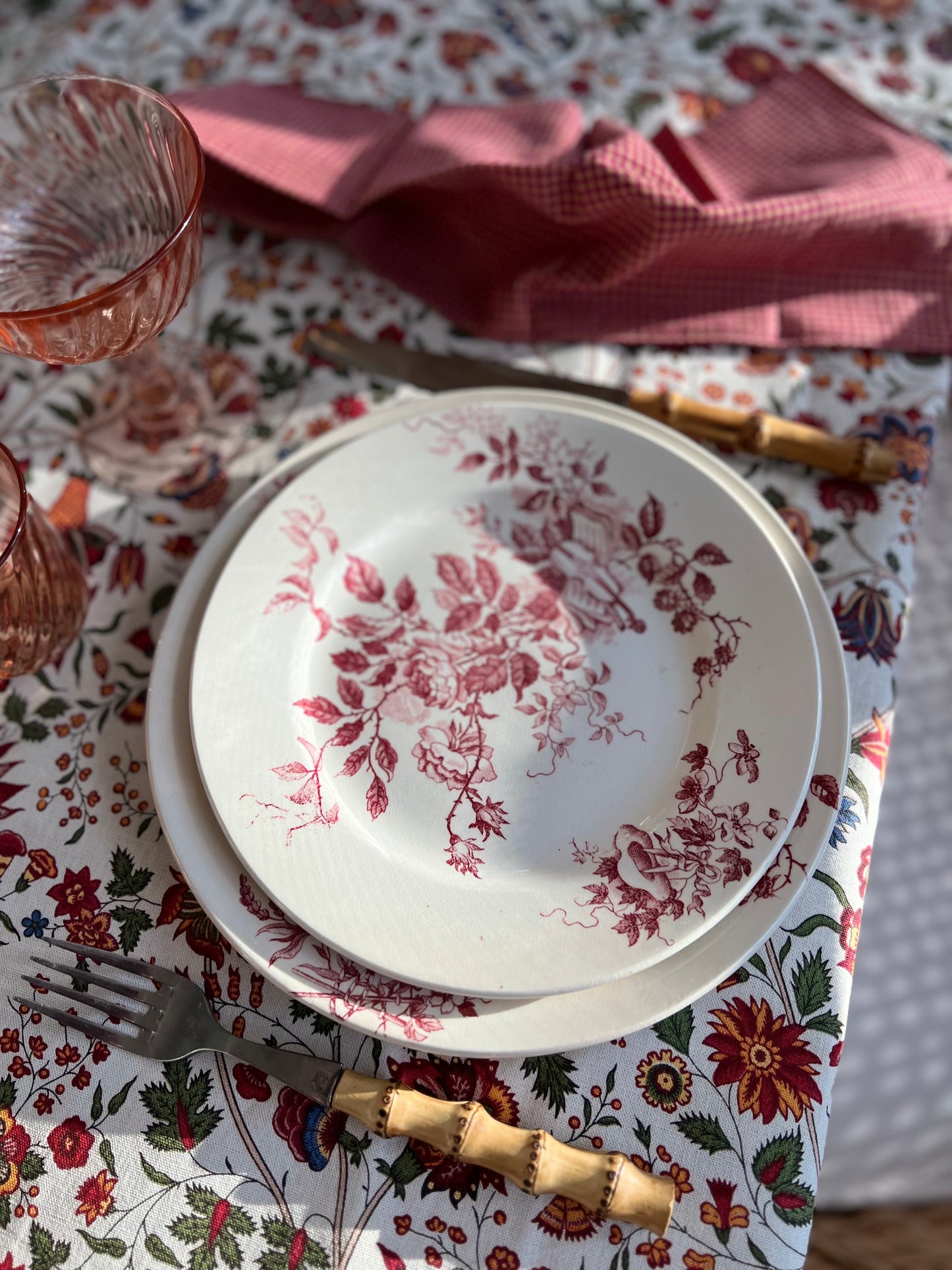 Set of 6 French Ironstone Salad Plates "Choisy-Le-Roi" by Avellan