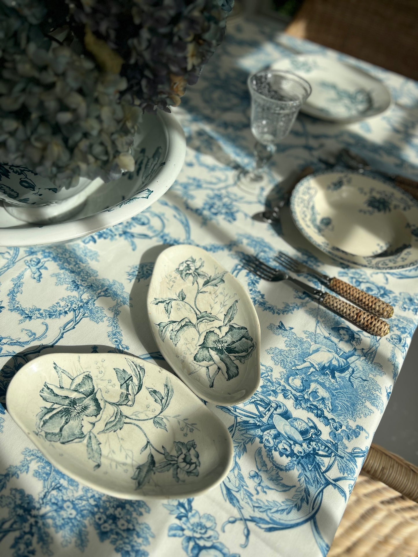 Antique French Ironstone Small Serving Dish, “Rose de Noël” Pattern