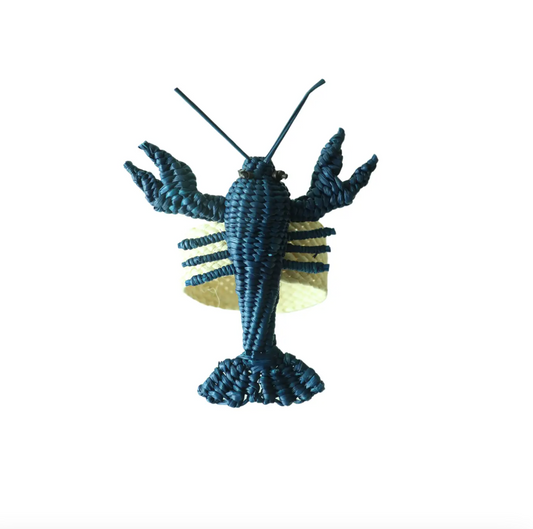 Navy Lobster Raffia Napkin Ring