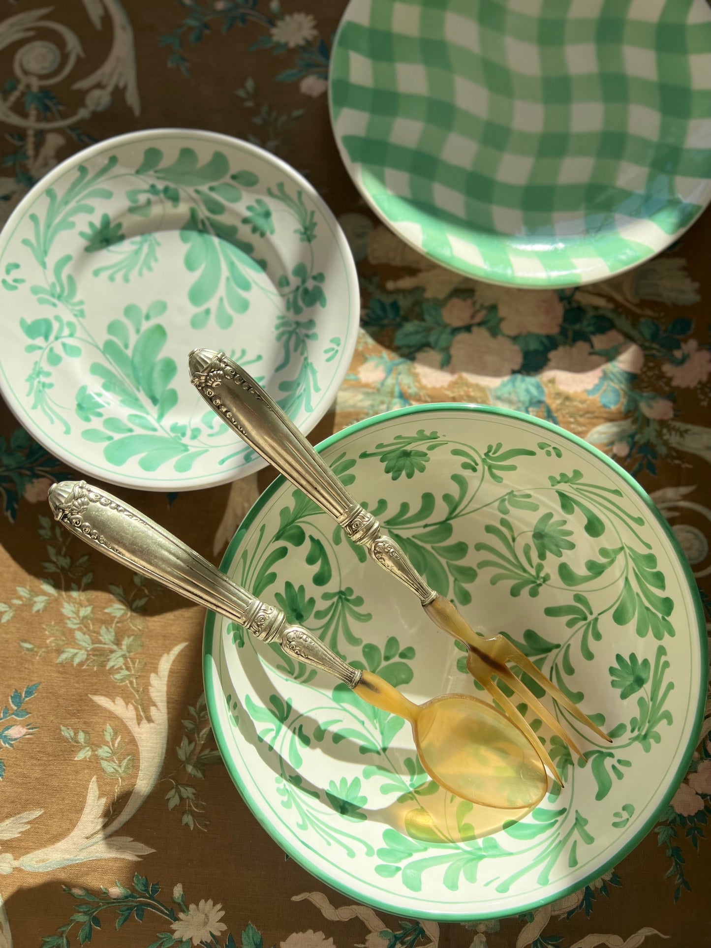 Flora Salad Plate Green
