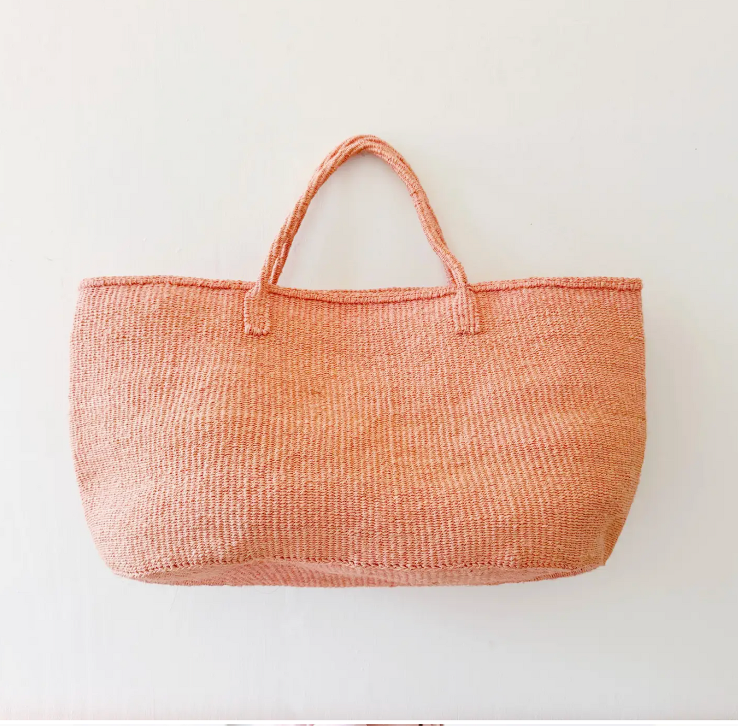 XL Sisal Tote: Peach