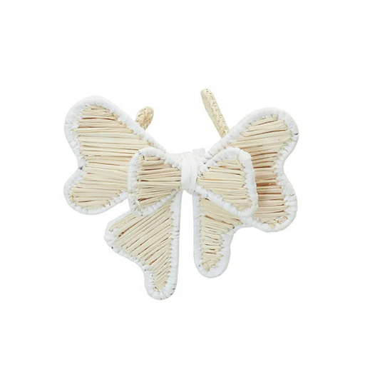 Raffia Napkin Ring - White Bow