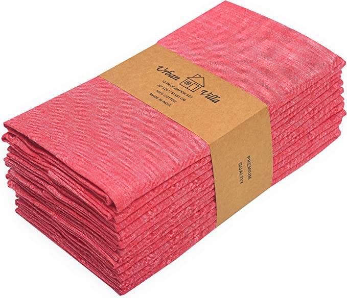 Set of 12 Rusty Red Over Sized Napkins