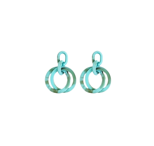 Turquoise Layered Hoops