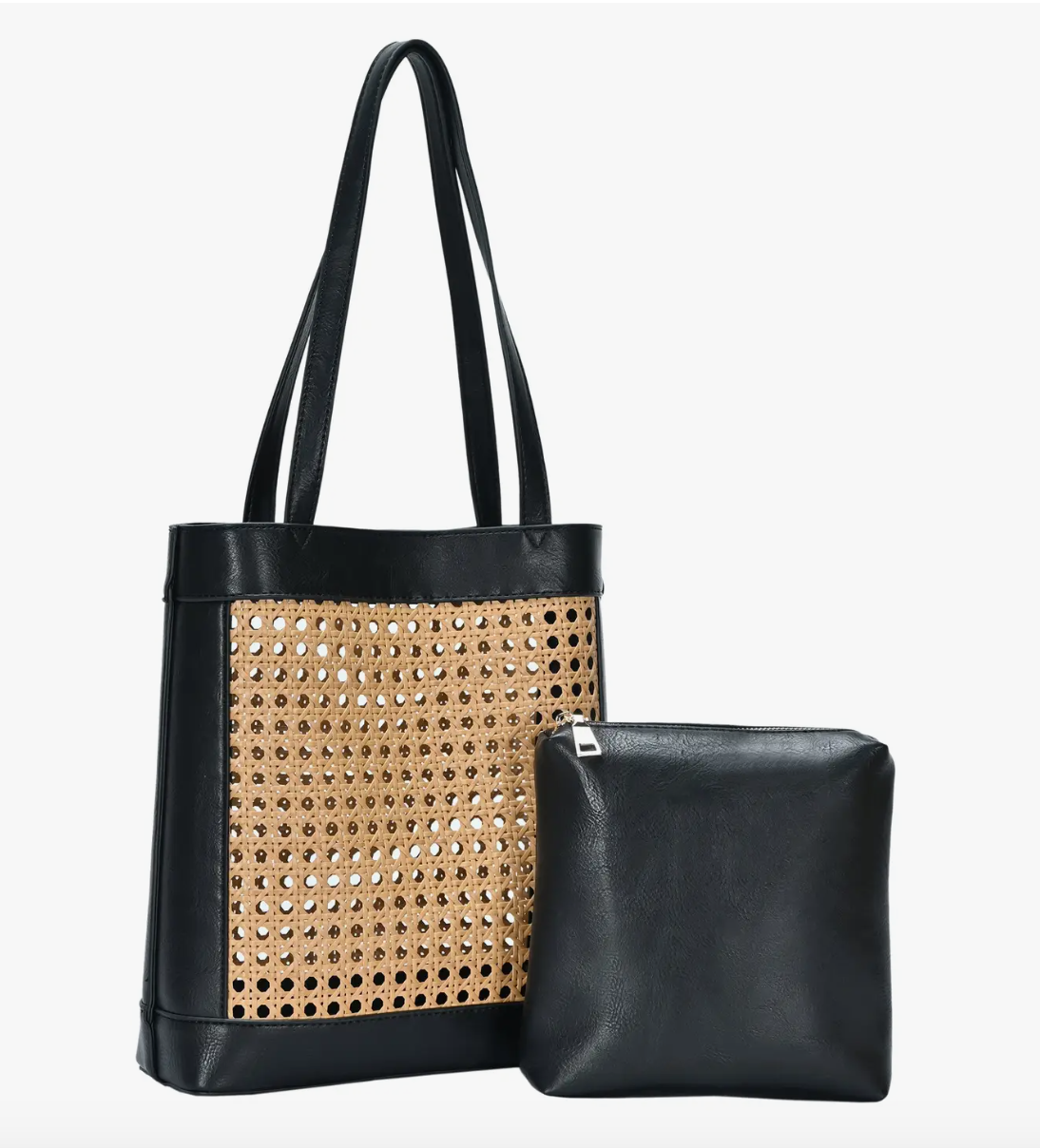 The Sarah Rattan Bag in Bag Tote Black