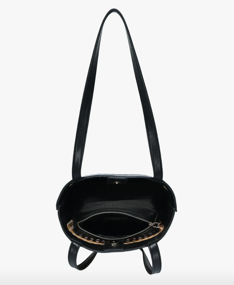 The Sarah Rattan Bag in Bag Tote Black