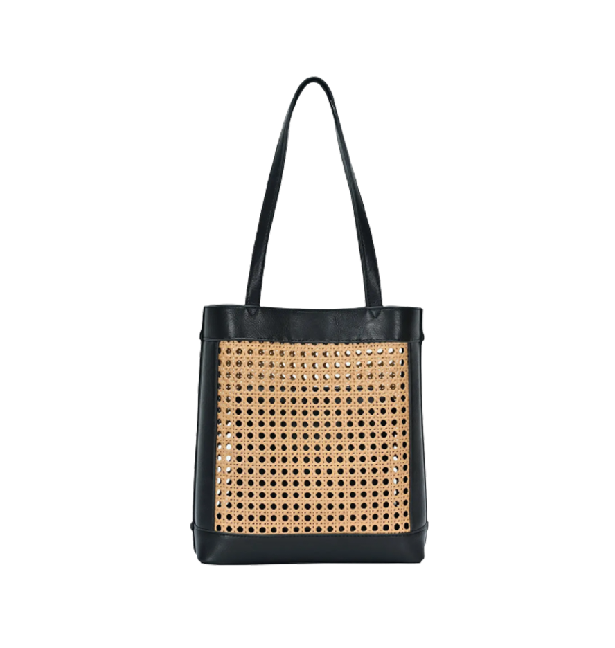 The Sarah Rattan Bag in Bag Tote Black
