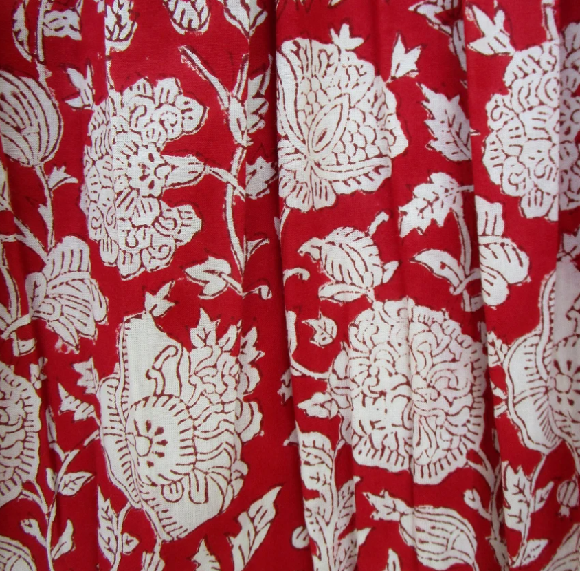 Juliette Floral Midi Dress in Red