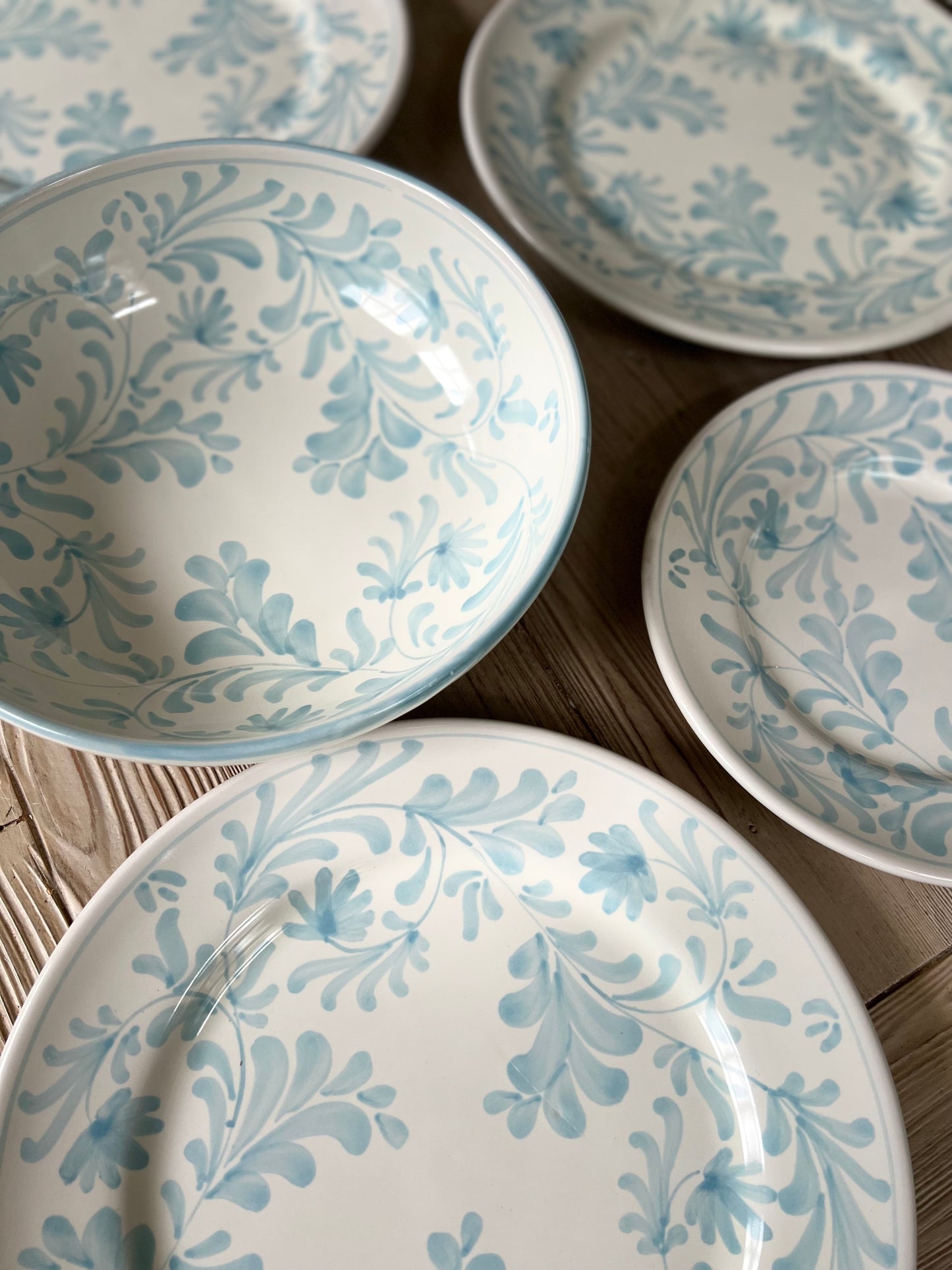 Flora Salad Plate Azure Blue