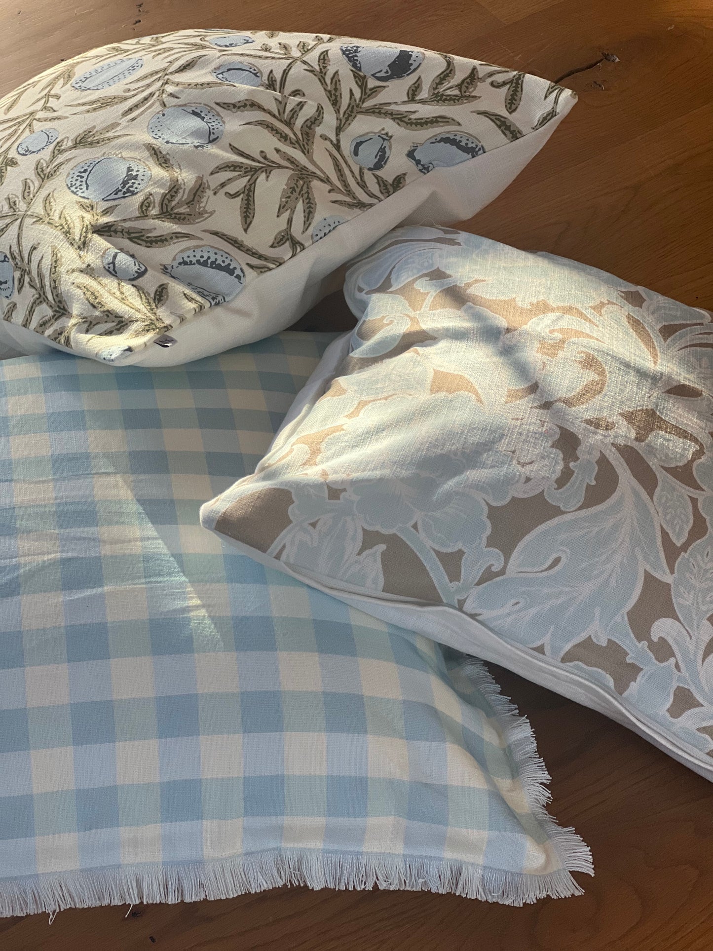 Kenna Sky Vintage Peony Block Print Pillow Cover