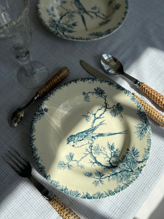 Set of 2 French Ironstone Soup Plates "Provençal" by Gien