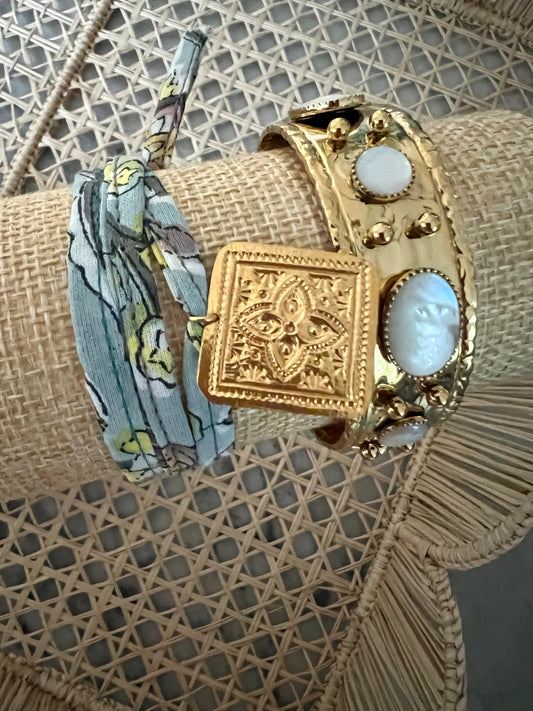 Blue Kinara Ribbon Bracelet (or Necklace) with Medal