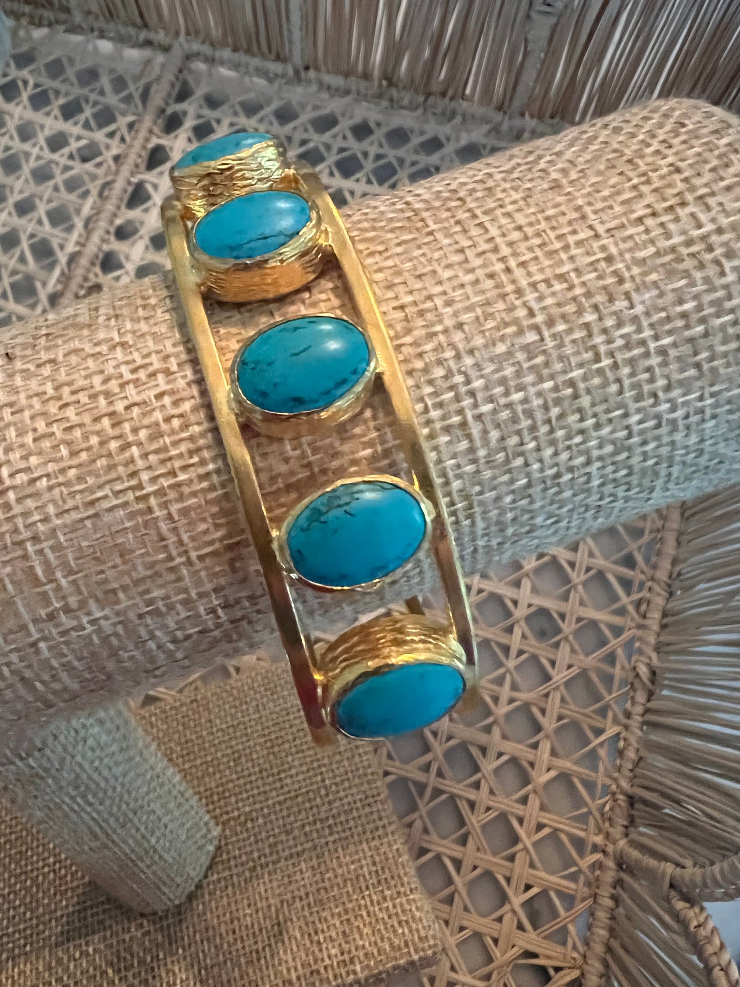 Turquoise Cuff Byzantine Bracelet