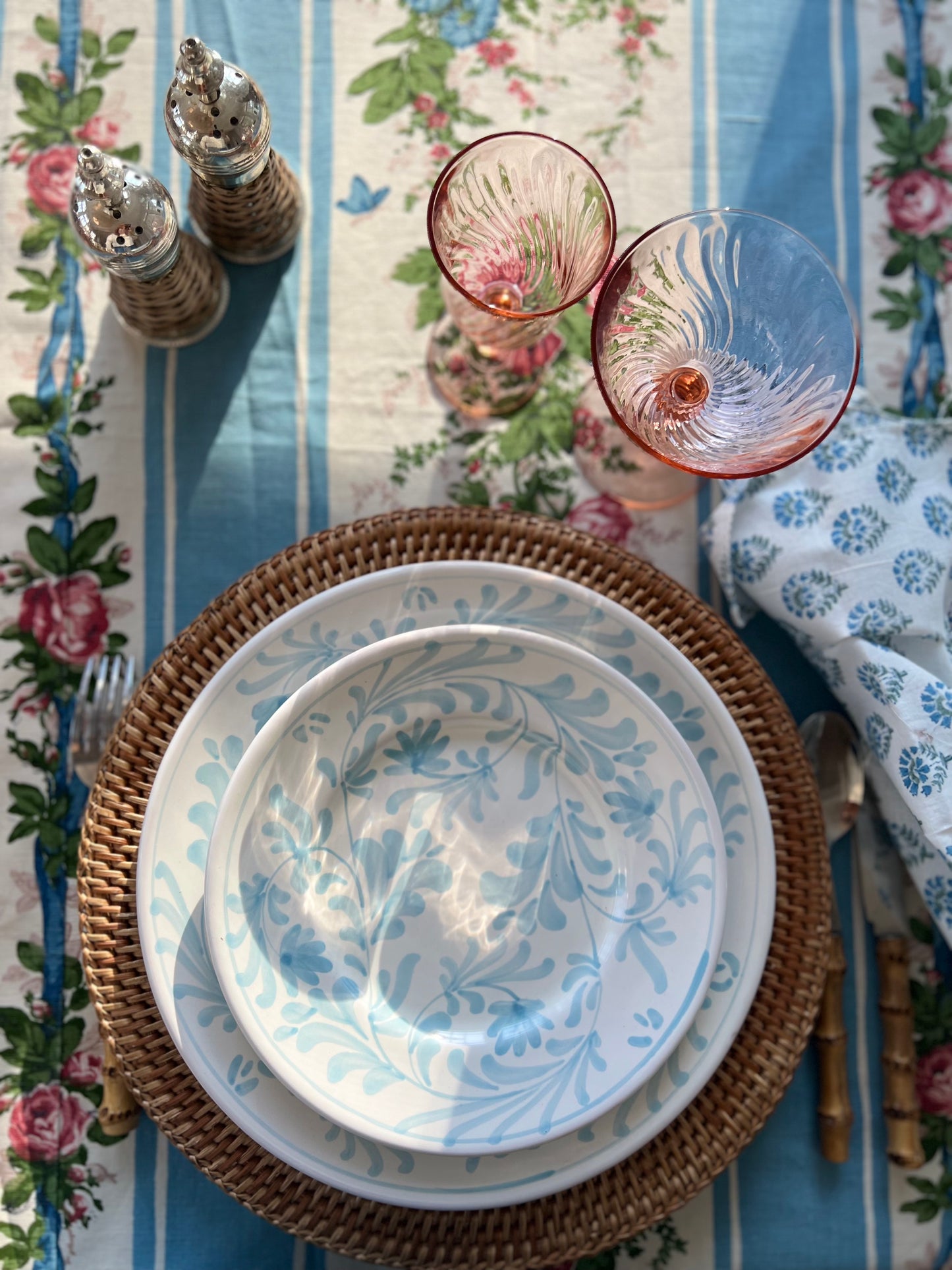 Flora Salad Plate Azure Blue