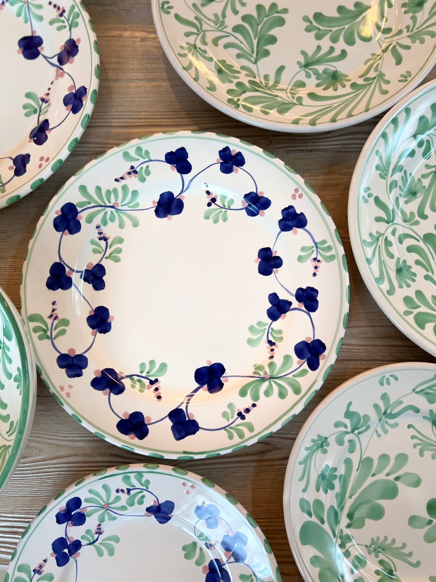 Spring Dinner Plate Royal Blue and Green