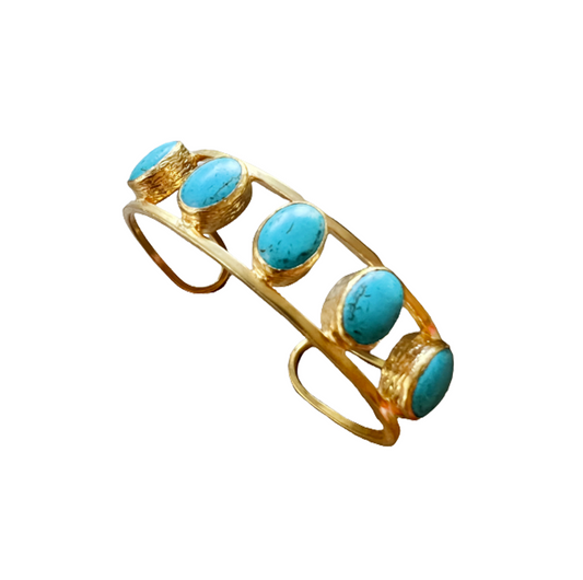 Turquoise Cuff Byzantine Bracelet