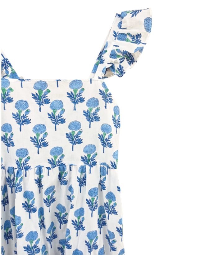 Blue Clementine Floral Dress