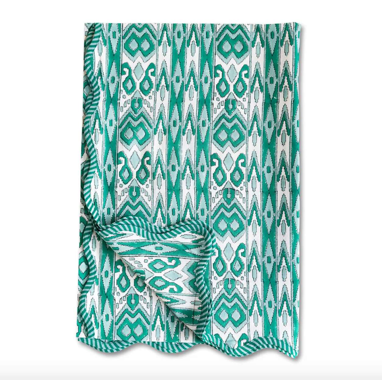 Zoé Green Ikat Tablecloth