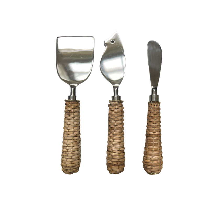 Basket Weave Three Piece Cheese Set