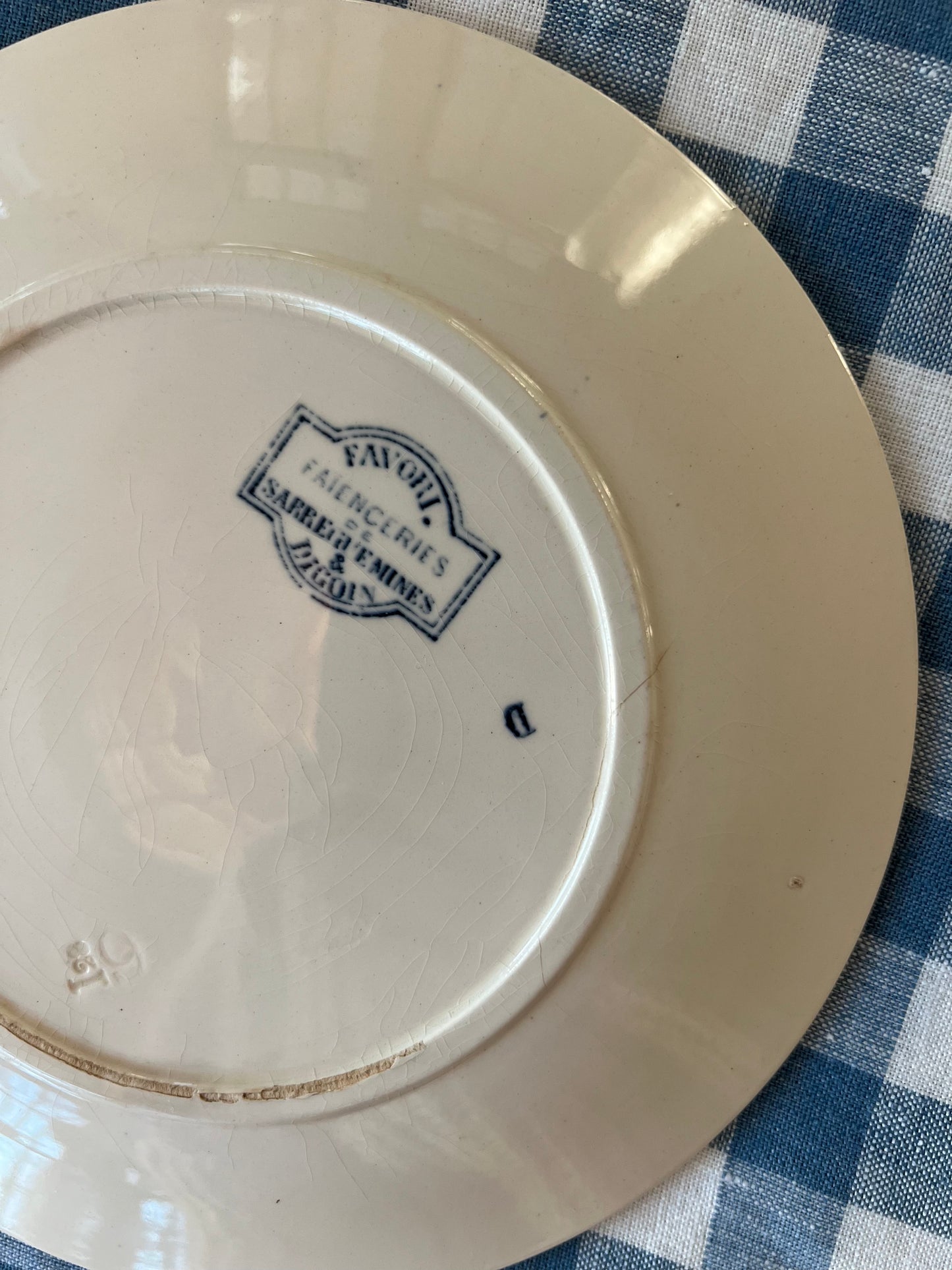 Set of 5 French Ironstone Soup Plates "Favori" by Sarreguemines