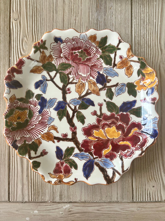 French Wall Plate "Pivoine" by Gien