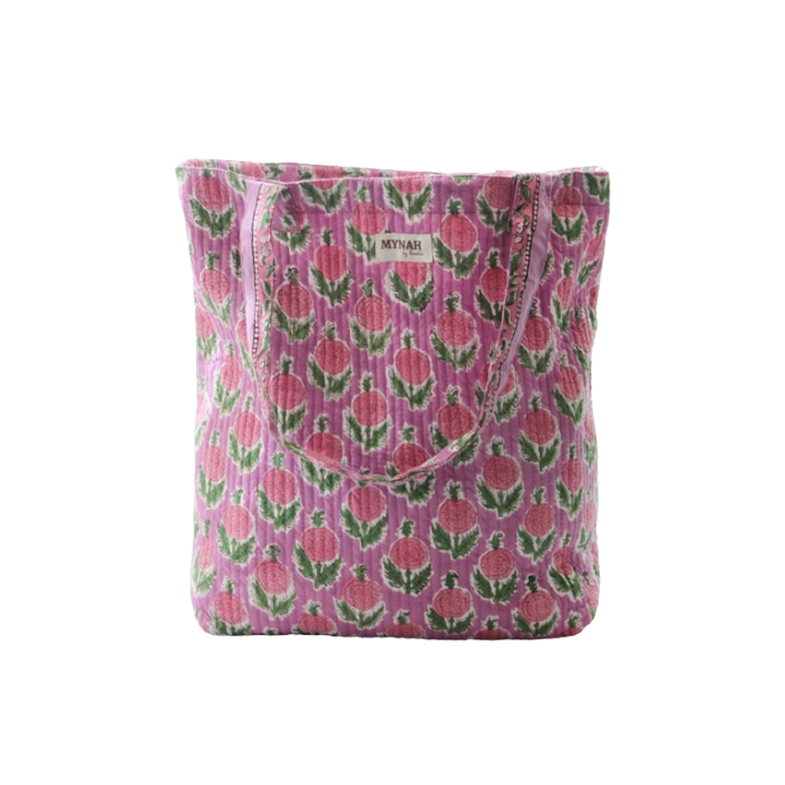Berry Floral Print Reversible Tote Bag-Small Laptop Bag – 9 Rue Clementine