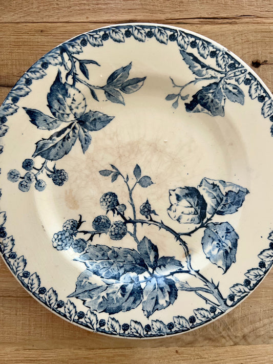 French Ironstone Fruit Plate "Mûres" by Gien