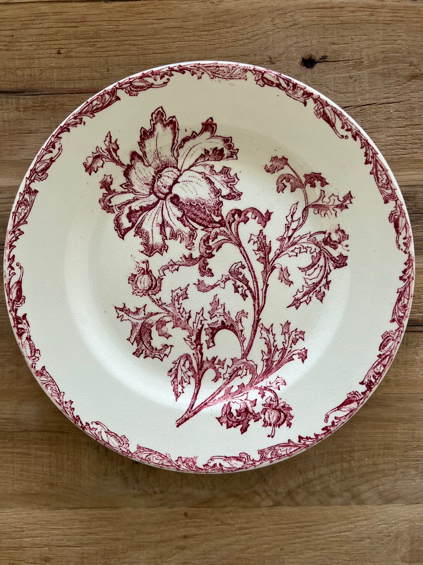 Set of 2 French Ironstone Salad Plates by Datura Jules Vieillard