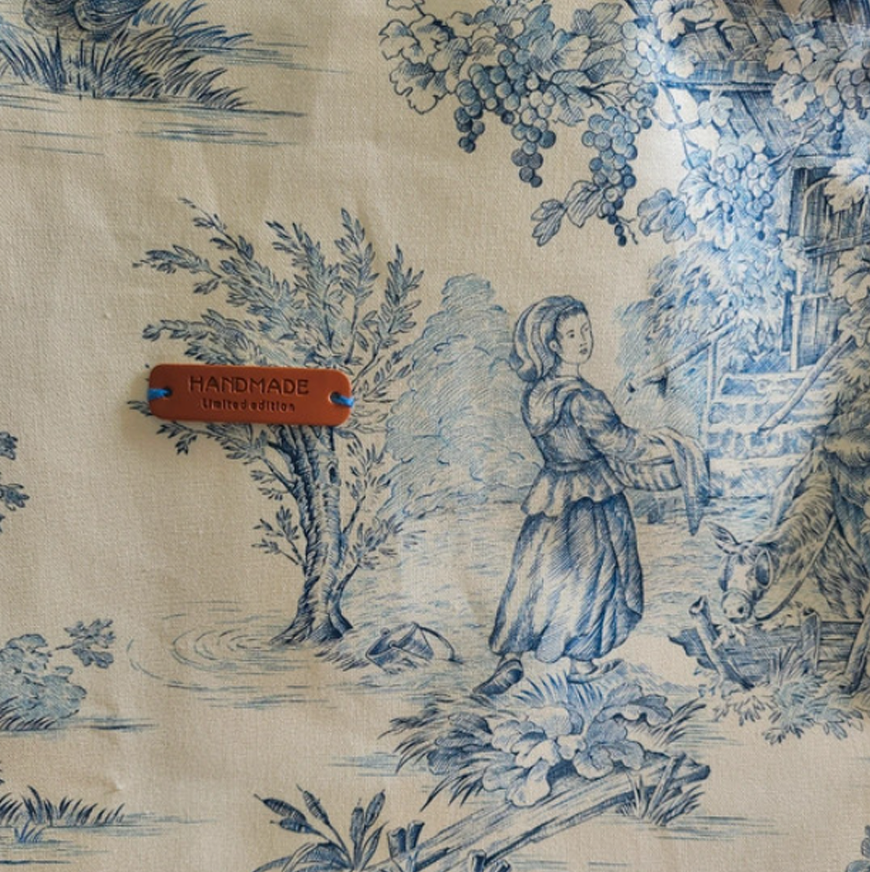 Red French Toile de Jouy Tote Bag