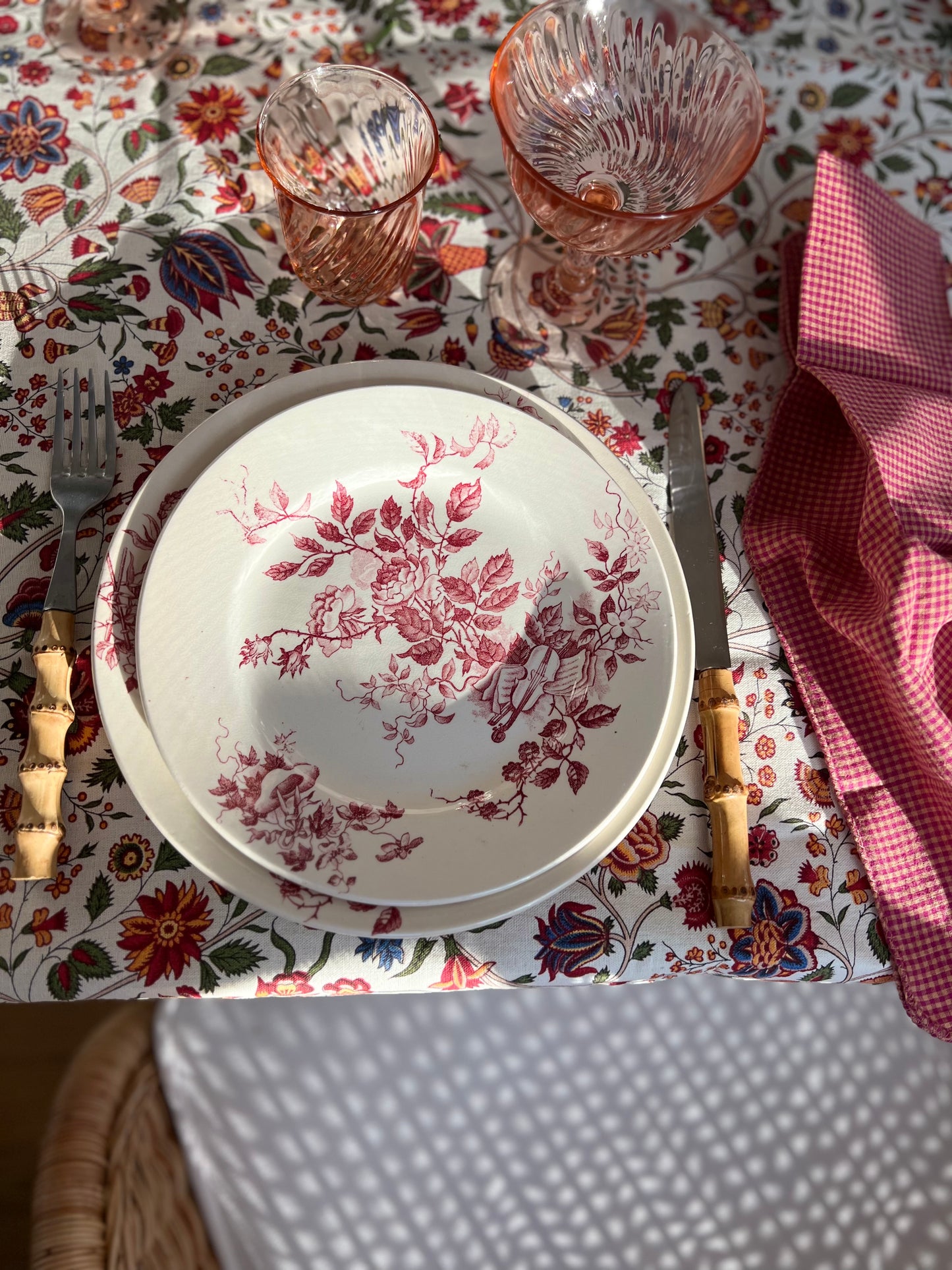 Set of 6 French Ironstone Salad Plates "Choisy-Le-Roi" by Avellan
