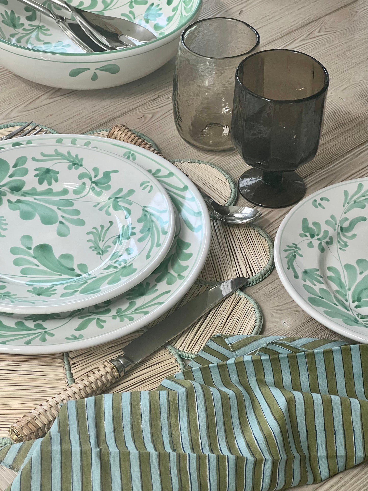 Flora Dinner Plate Green