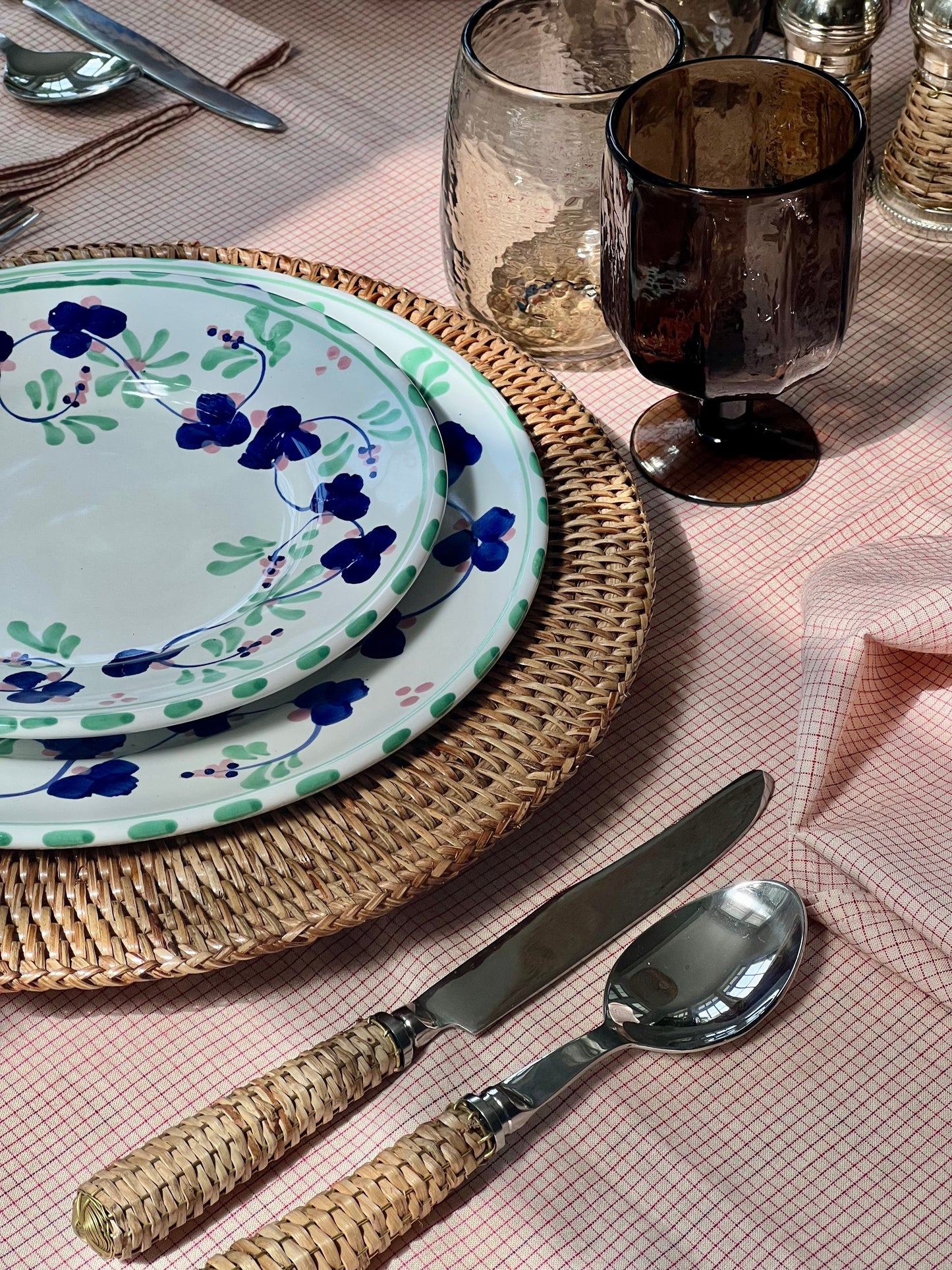 Spring Dinner Plate Royal Blue and Green