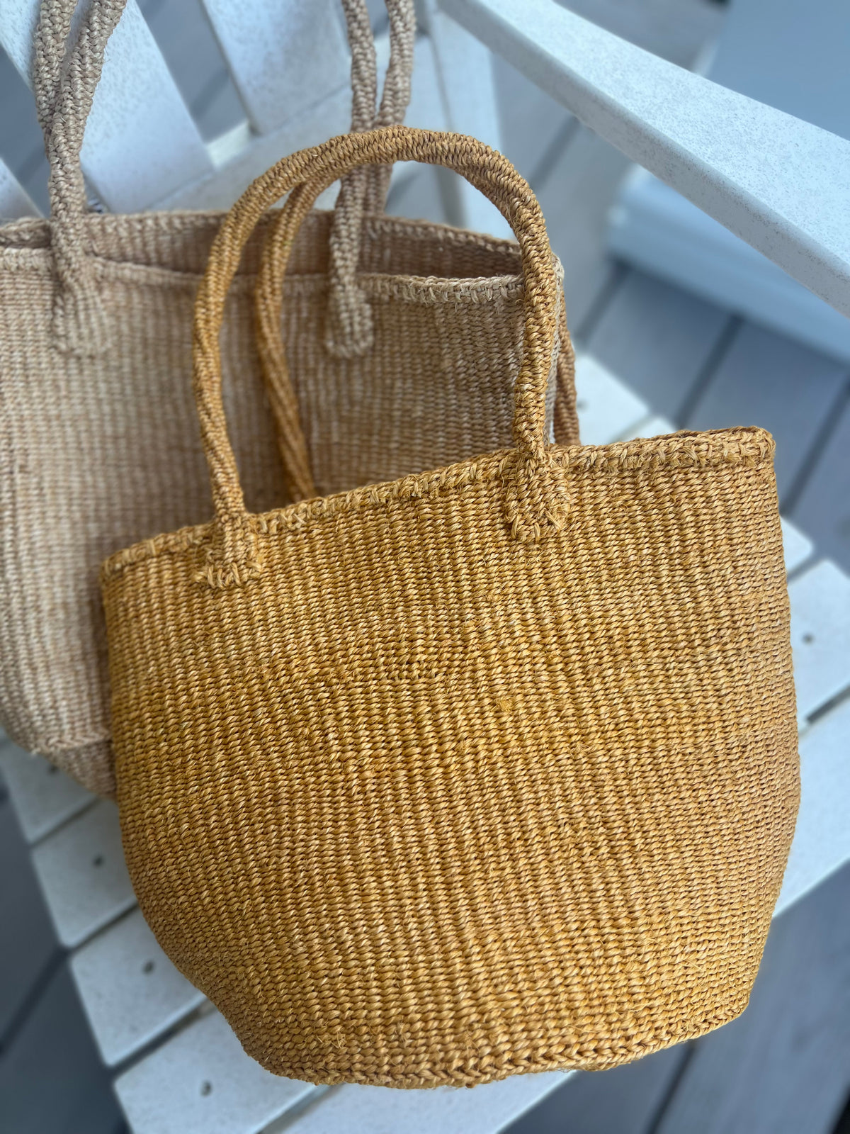 Medium Sisal Tote: Tangerine