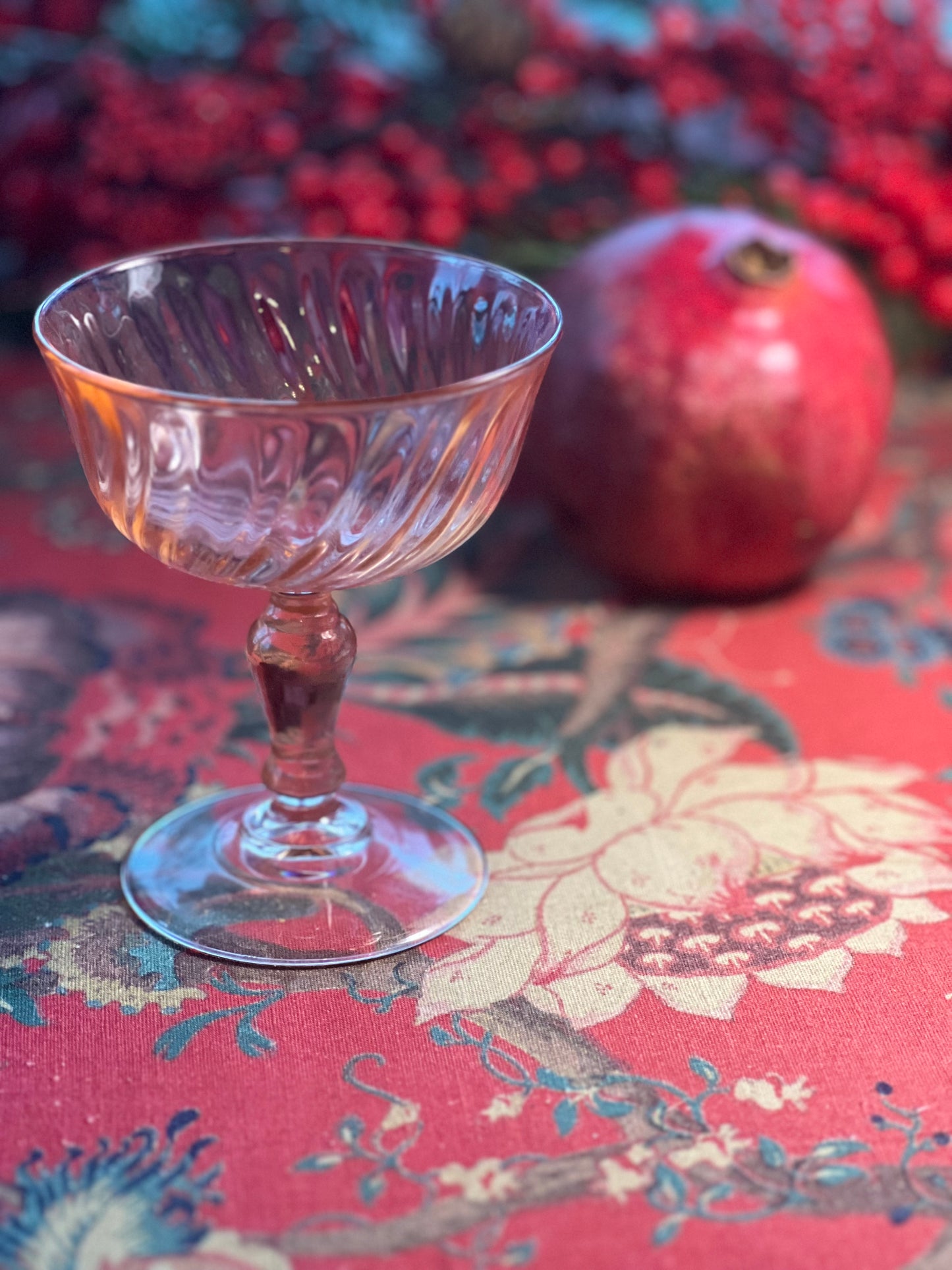 Set of 2 Pink Vintage Champagne Glasses "Rosaline"