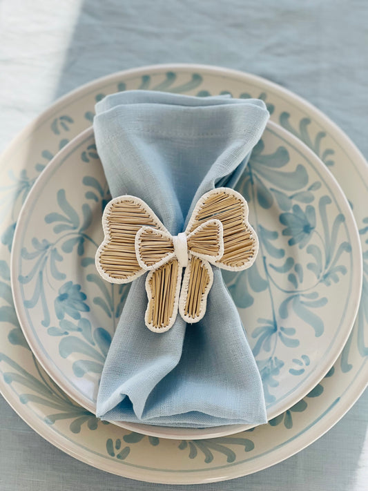 Icy Blue Linen Napkins (set of 4)