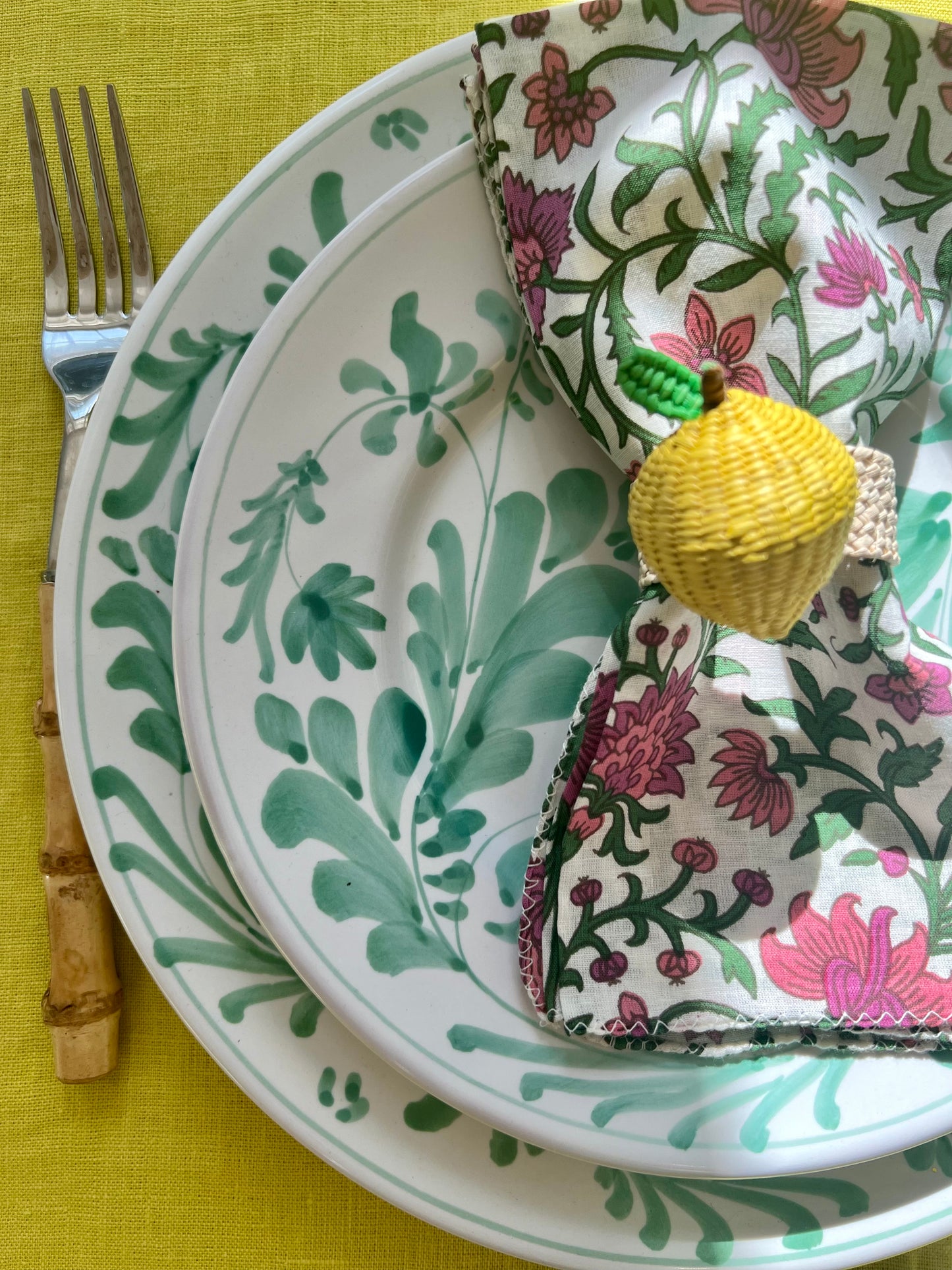 Lemon Raffia Napkin Ring