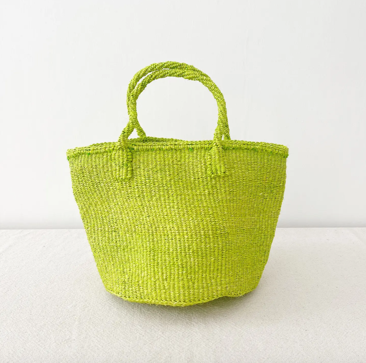 Sisal Woven Summer Bag: Lime