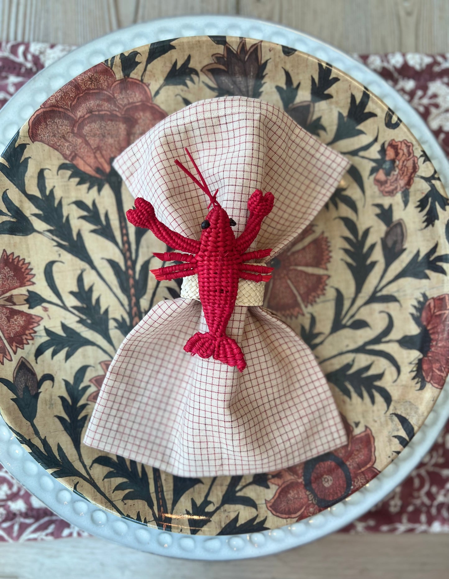 Red Lobster Raffia Napkin Ring