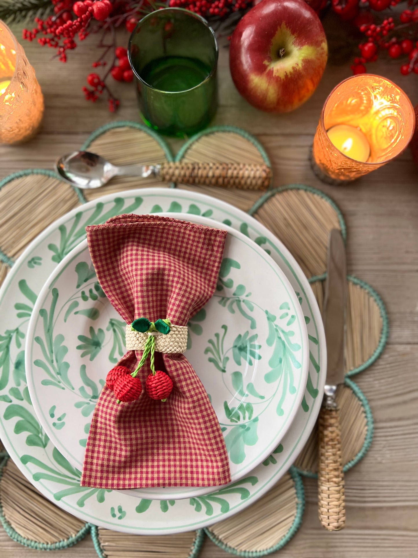 Cherry Raffia Napkin Ring