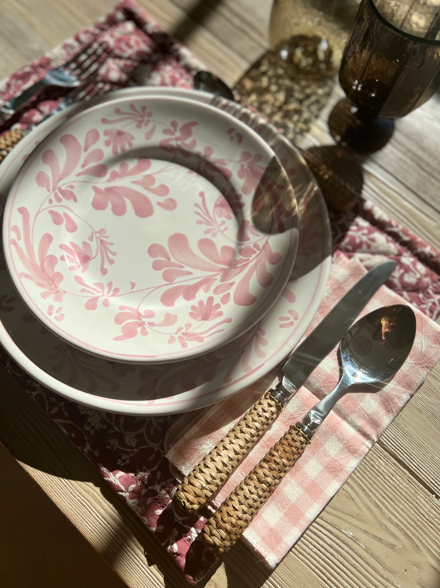 Flora Salad Plate Pink