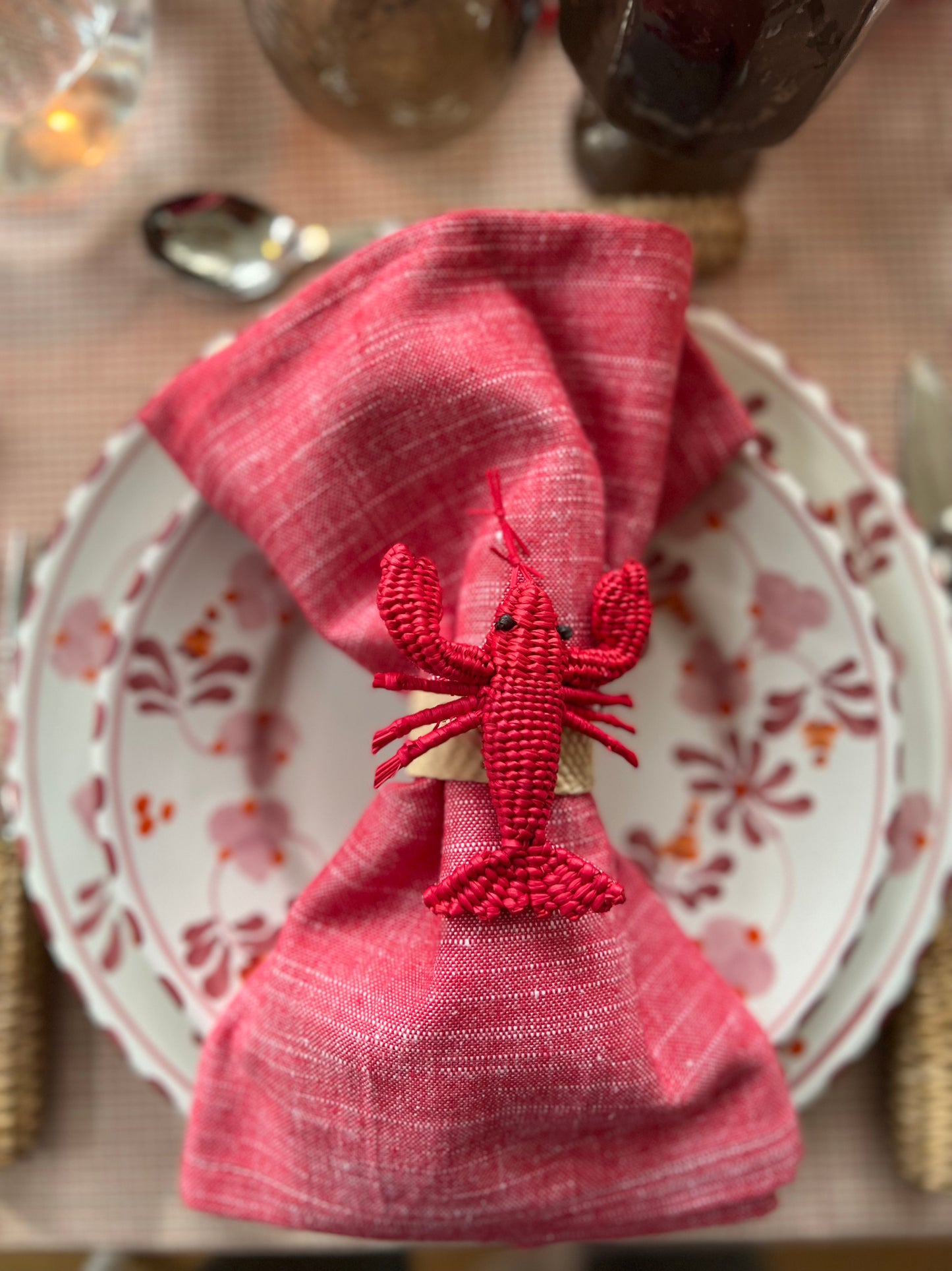 Set of 12 Rusty Red Over Sized Napkins