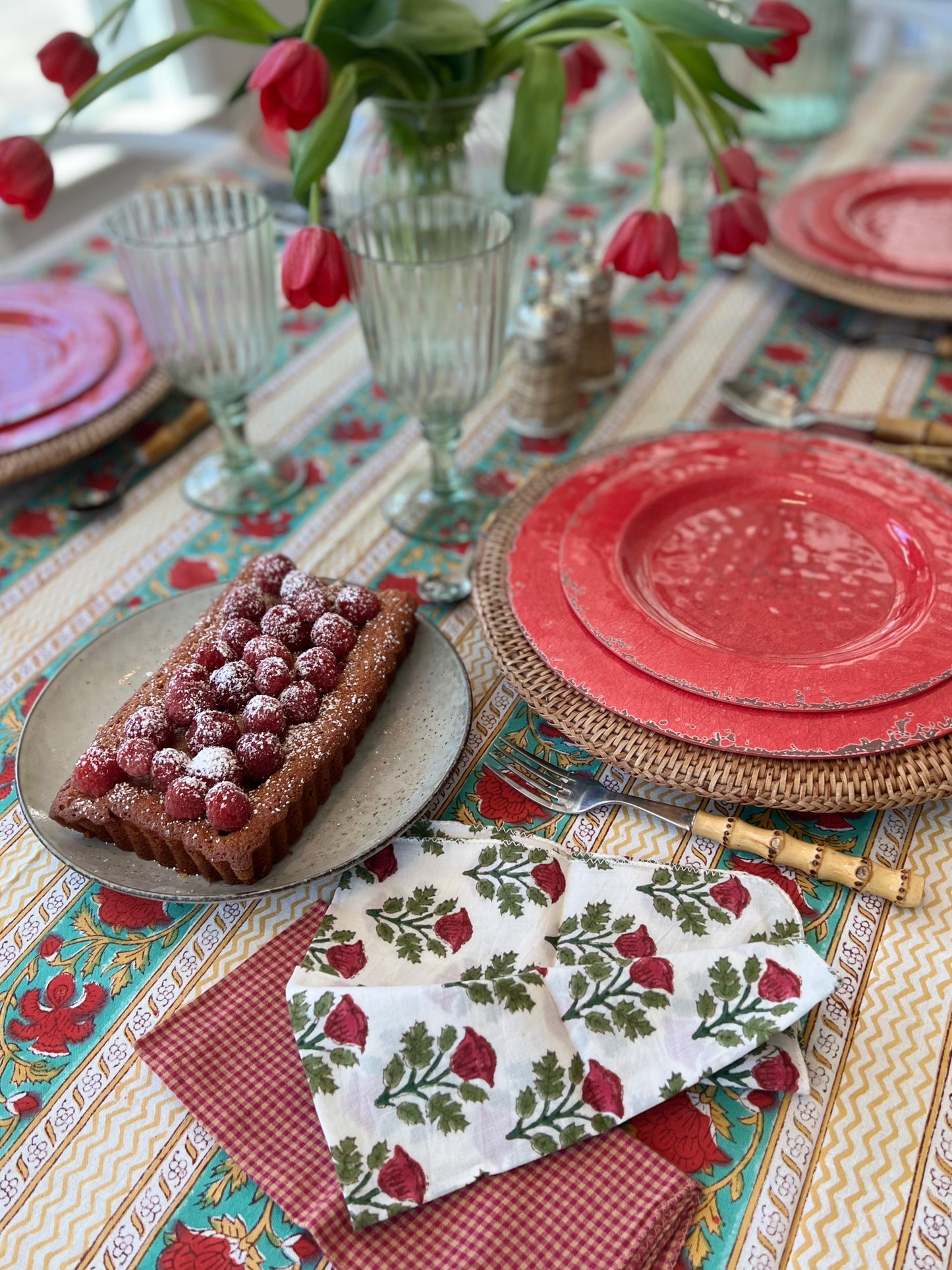 Melamine Dinnerware Set, Lobster Red