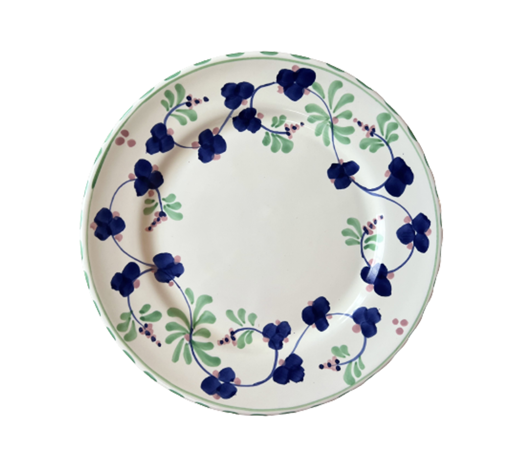 Spring Dinner Plate Royal Blue and Green