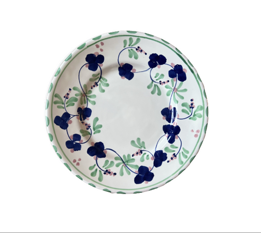 Spring Salad Plate Royal Blue and Green