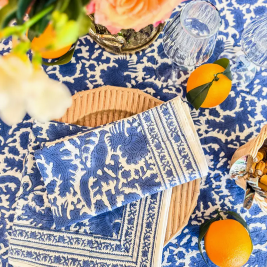 Indigo Pheasant Napkins- Set of 4