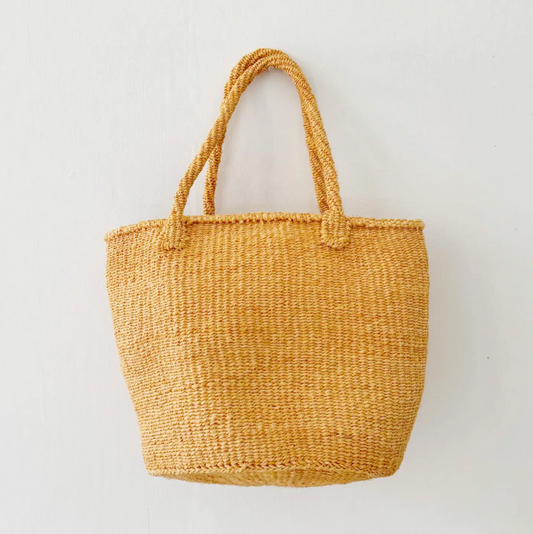 Medium Sisal Tote: Tangerine